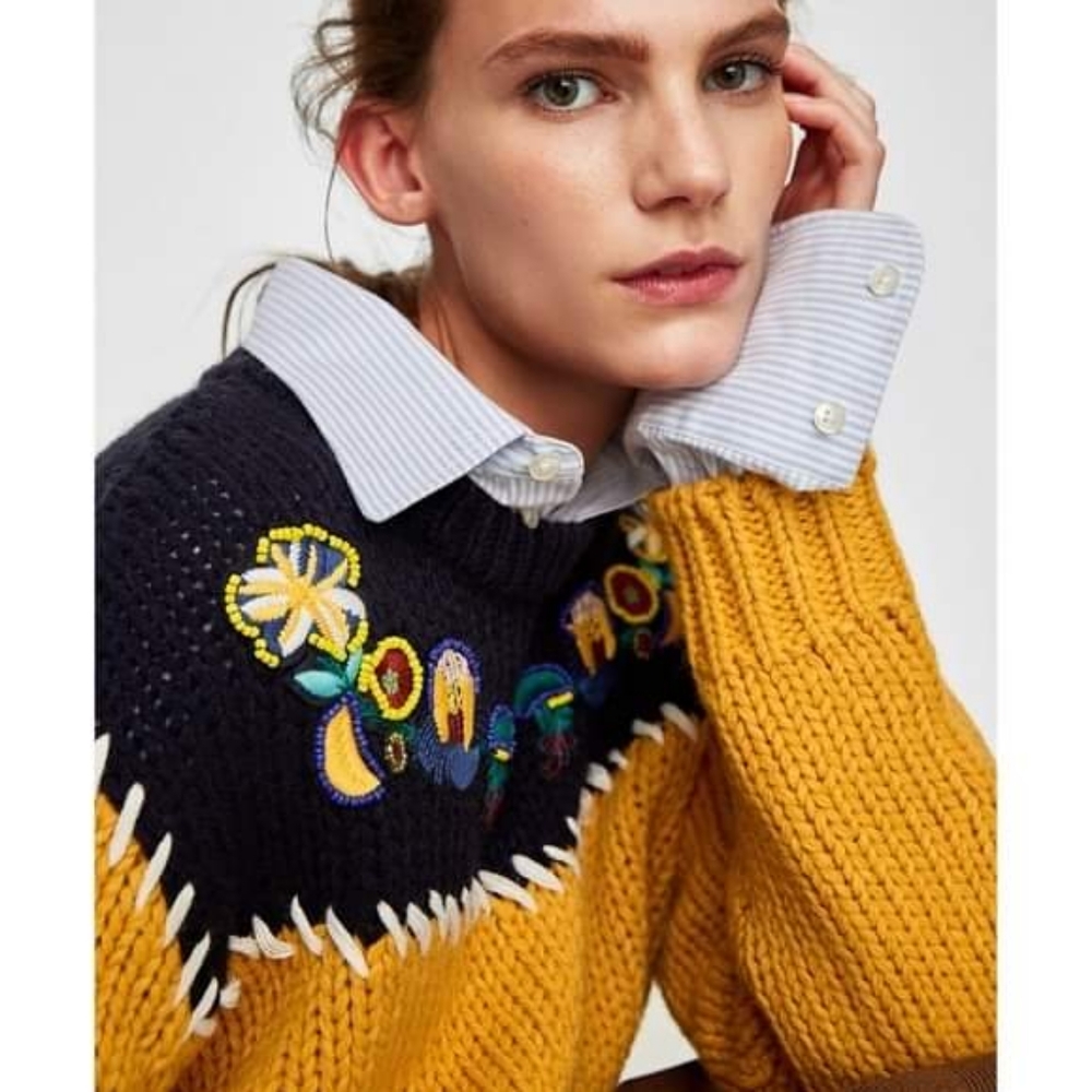 Zara oversized knit chunky sweater